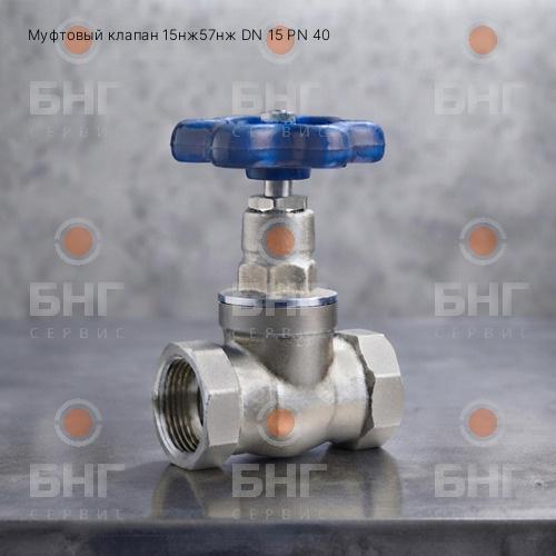 Муфтовый клапан 15нж57нж DN 15 PN 1,6 чертеж