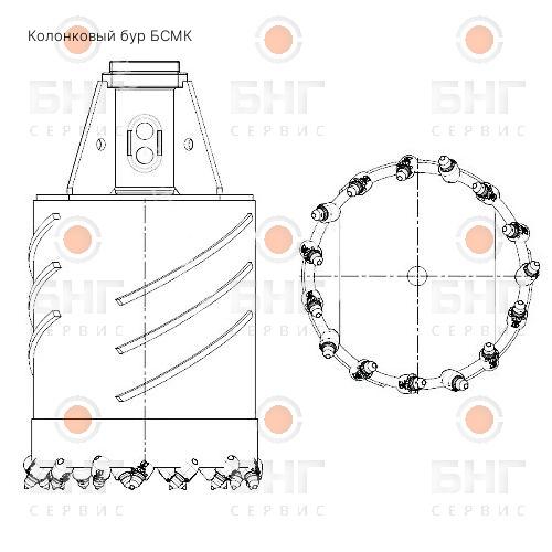Колонковый бур БСМК чертеж