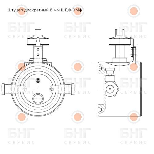 Штуцер дискретный 10 мм ШДФ-9Мф чертеж