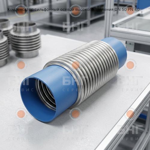 Компенсатор сильфонный осевой высокого давления DN 50 PN 40 чертеж